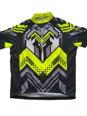 Men’s High-Vis Yellow & Black Cycling Jersey Size 3XL